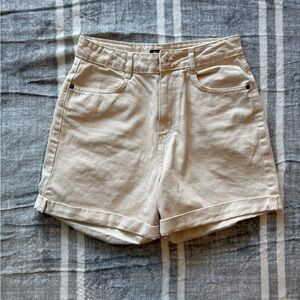 Nasty Gal Cream high-rise shorts